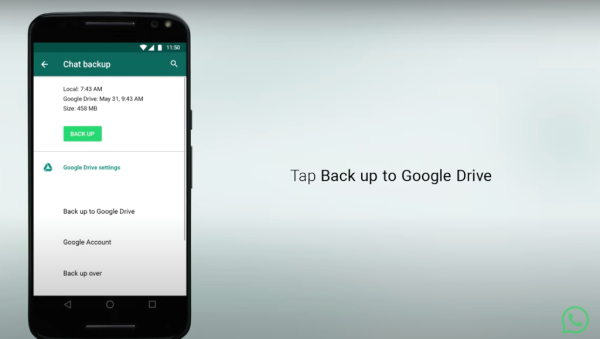 Backup your Account on Android step3