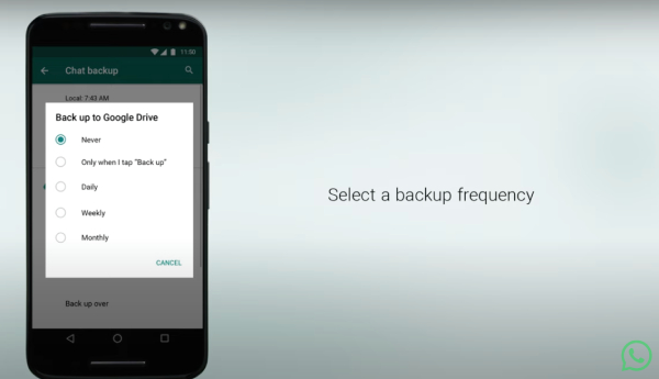 Backup af din konto på Android step4