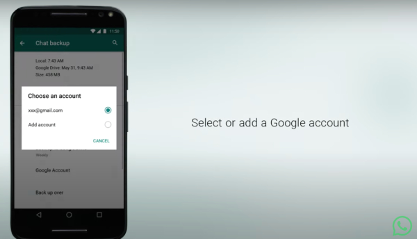 Backup your Account on Android step5