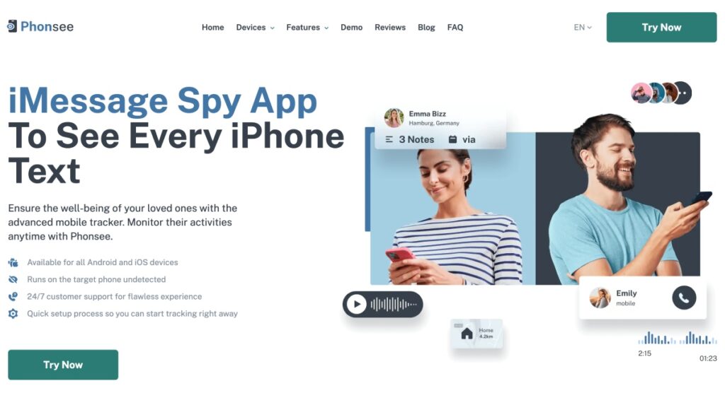 Application d'espionnage iMessage de Phonesee