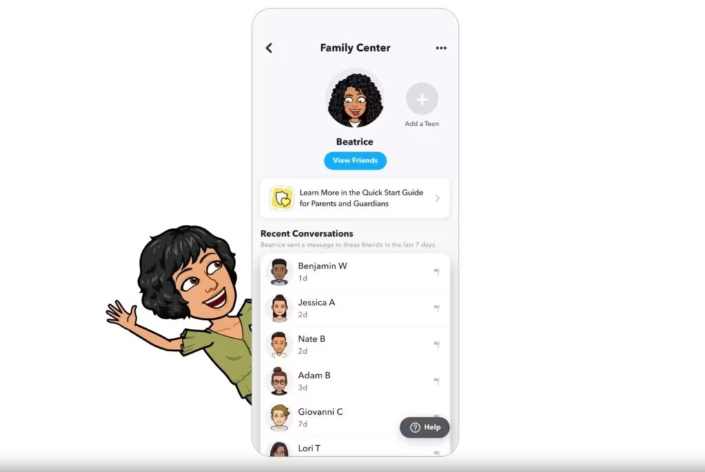 snapchats familjecenter